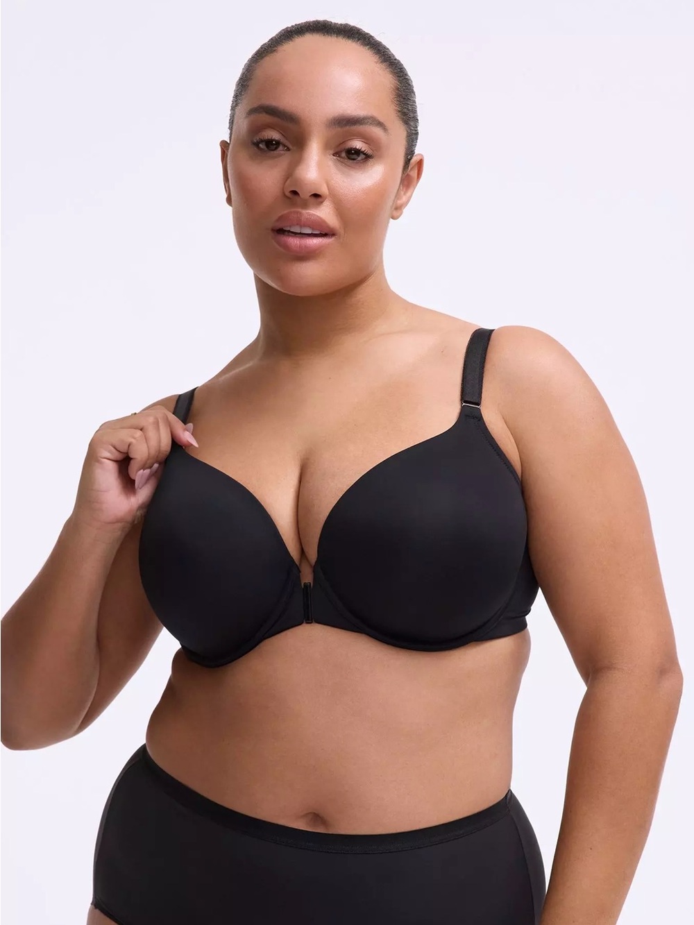 Torrid Perfect Coverage 360 Back Smoothing Front Close Bra Black 46DD NWT